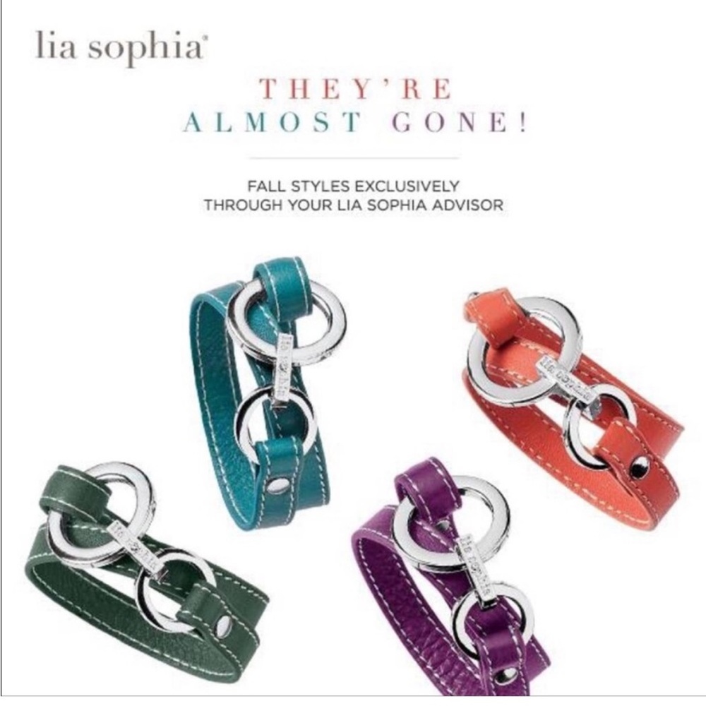 New Lia Sophia Bracelet Wrap Star Green leather double wrap w/ silver clasp